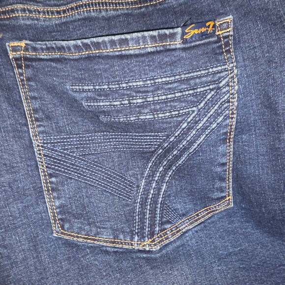 SEVEN 7 of all Man Kind Wide Leg Center Stitch Jeans Mid Rise Dark Wash size 28 - Picture 8 of 10